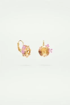 Les Néréides Boucles D'oreilles Dormeuses Fleurs Et Pierre Ronde La Diamantine Rose Abricot -Les Néréides fr 73e038c3 a248 400a 9573 0c8d74fec76c