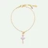 Les Néréides Bracelet Fin Mini Ballerine Lilas Et Blanc