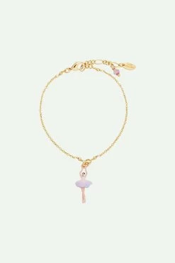 Les Néréides Bracelet Fin Mini Ballerine Lilas Et Blanc