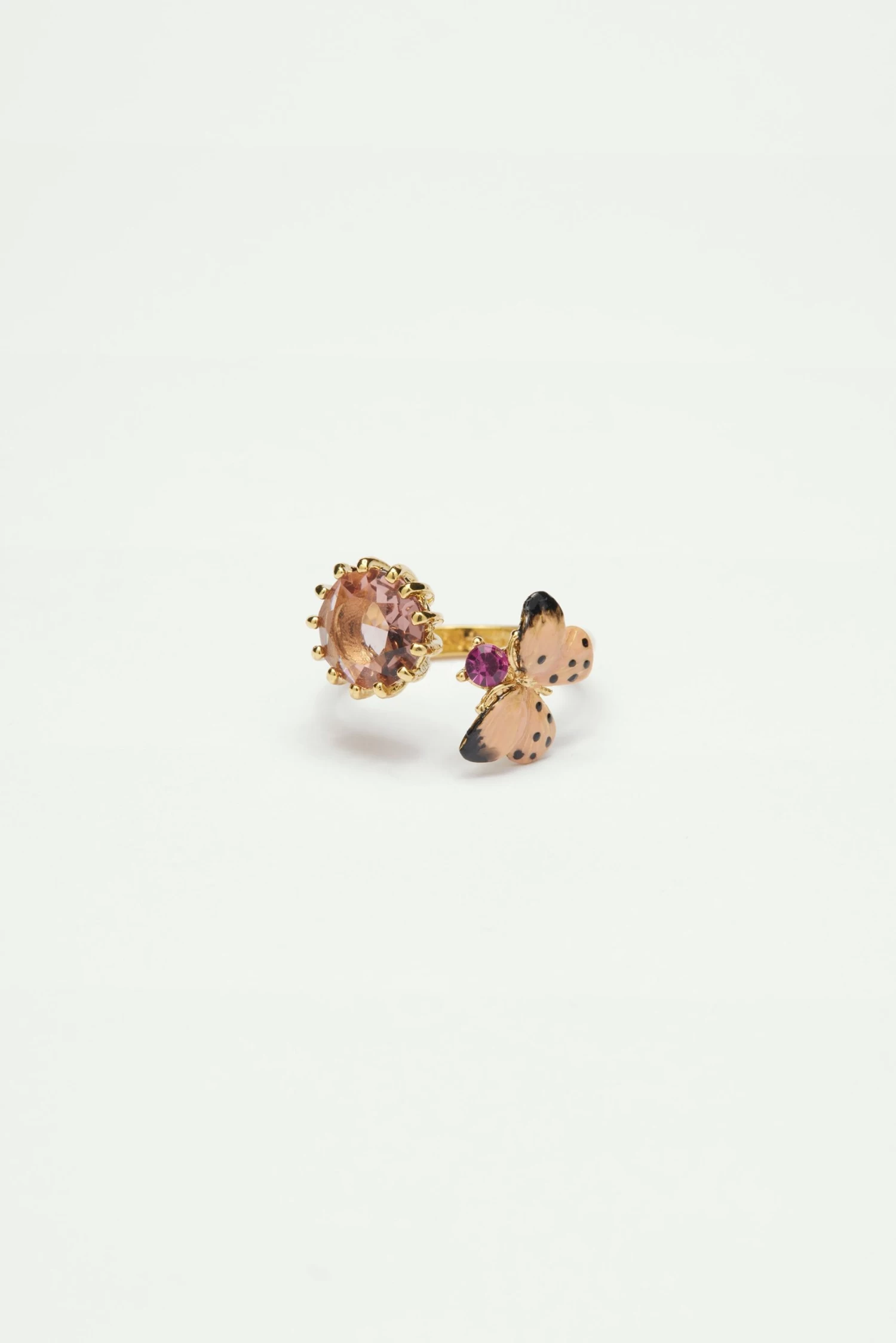 Les Néréides Bague Ajustable Toi Et Moi Papillon Et Pierres Rondes 3 Les Néréides Bague Ajustable Toi Et Moi Papillon Et Pierres Rondes – Image 3