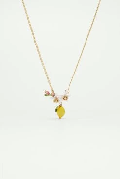 Les Néréides Collier Plastron Citron, Bourgeon Et Fleurs De Citronnier