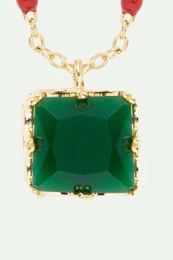 Les Néréides Collier Pendentif Pierre Carrée Verte -Les Néréides fr 80ba3fca b977 4027 acb7 8d18d0488417