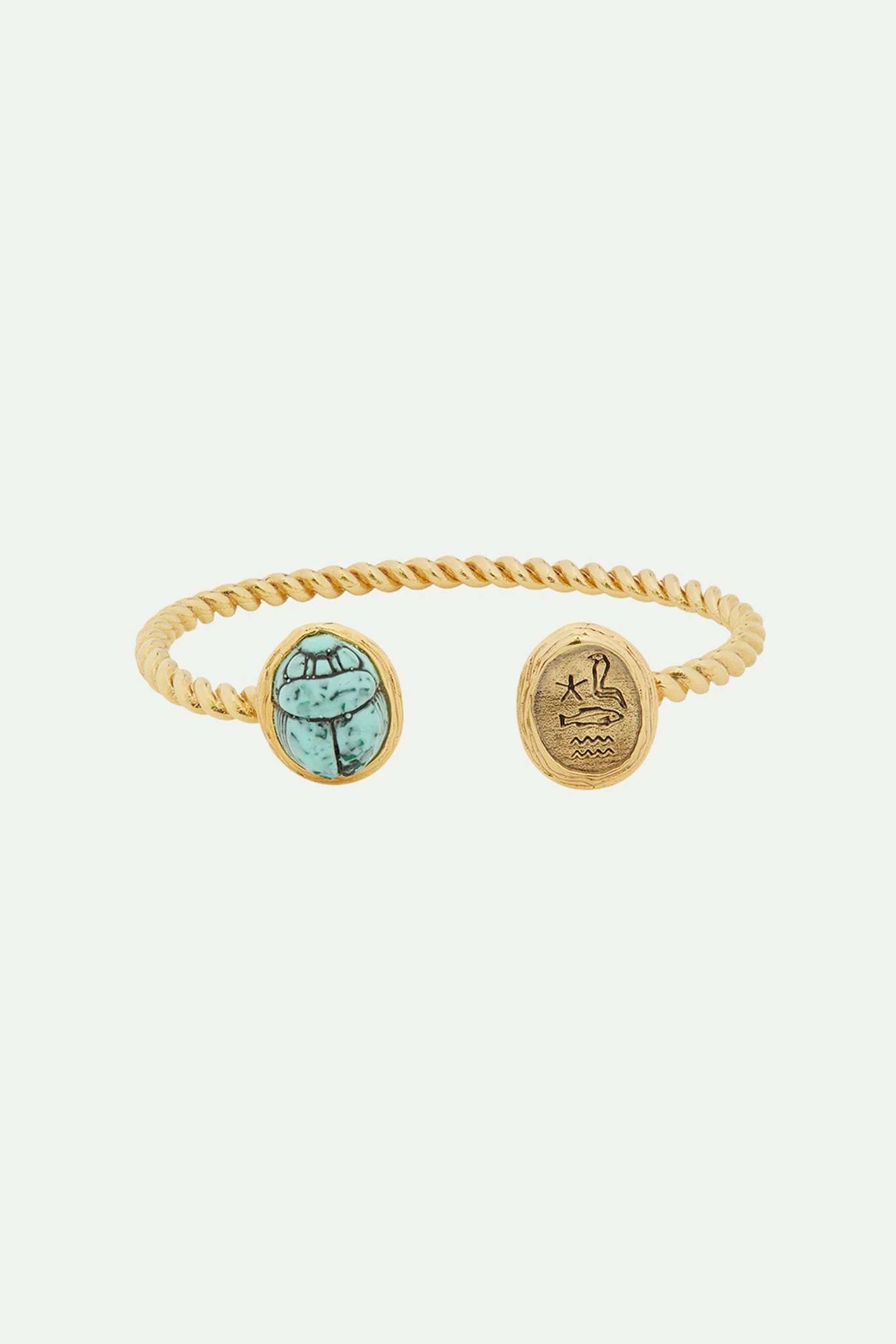 Les Néréides Bracelet Jonc Scarabée Turquoise Et Hiéroglyphes égyptiens 2 Les Néréides Bracelet Jonc Scarabée Turquoise Et Hiéroglyphes égyptiens – Image 2