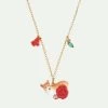 Les Néréides Collier Pendentif Corgi Et Roses Rouges