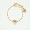 Les Néréides Bracelet Fin Coeur La Diamantine Rose Abricot