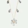 Les Néréides Collier Pendentif Marguerite Et Pétales Gravés