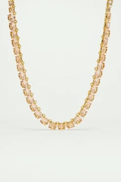 Les Néréides Collier Ras De Cou Pierres Rondes La Diamantine Rose Abricot