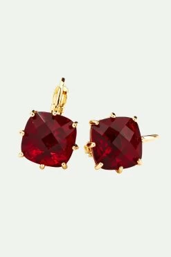 Les Néréides Boucles D'oreilles Dormeuses Pierre Carrée La Diamantine Rouge Grenat -Les Néréides fr 8df4938b 66d4 4358 8d00 2048b050f46c