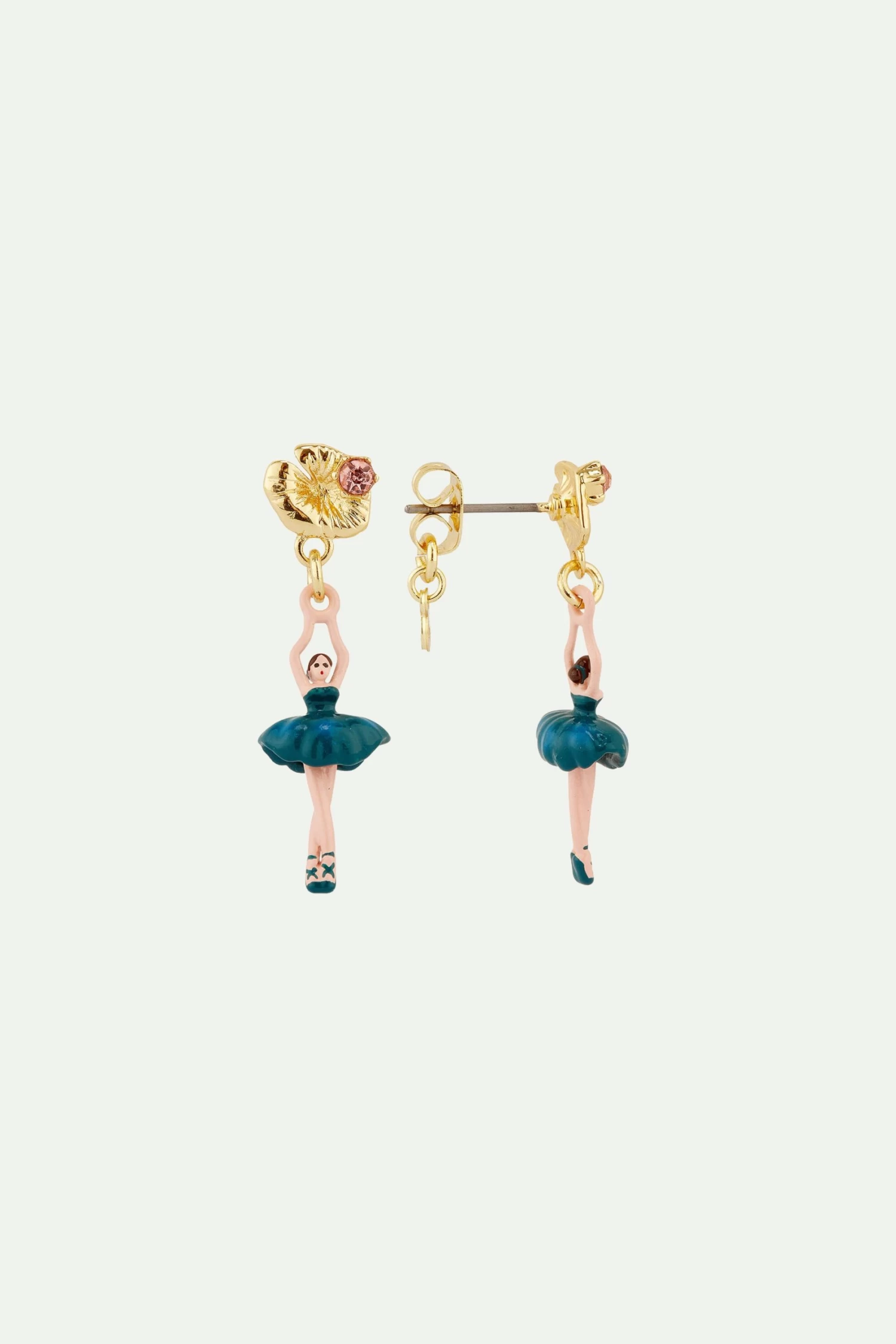 Les Néréides Boucles D'oreilles Tiges Mini Ballerine Nymphéa 2 Les Néréides Boucles D'oreilles Tiges Mini Ballerine Nymphéa – Image 2