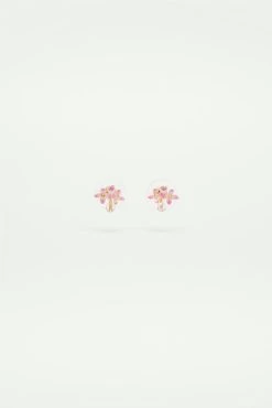 Les Néréides Boucles D’oreilles Tiges Lilas Et Perle En Verre Taillé