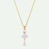 Les Néréides Collier Pendentif Mini Ballerine Lilas Et Blanc