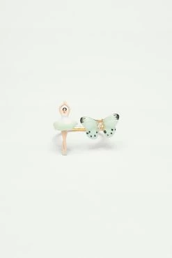 Les Néréides Bague Ajustable Mini Pas De Deux Et Papillon Vert D'eau -Les Néréides fr 9fa4258e c9ae 405d a468 3eb6d7d92116