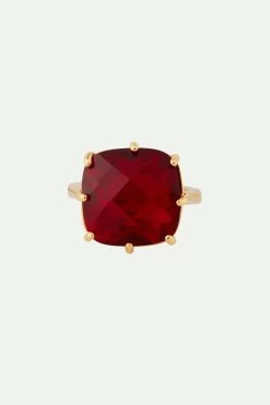 Les Néréides Bague Solitaire Carrée La Diamantine Rouge Grenat -Les Néréides fr a20d4a12 54cc 4991 ac60 d74b41fcbbbd