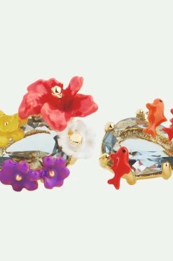 Les Néréides Boucles D'oreilles Tiges Double Pierres, Fleurs Et Carpes Koï -Les Néréides fr a28562ea 7cb0 414f aac8 901927f03994