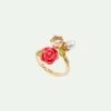 Les Néréides Bague Ajustable Rose, Perle De Culture Et Pierre