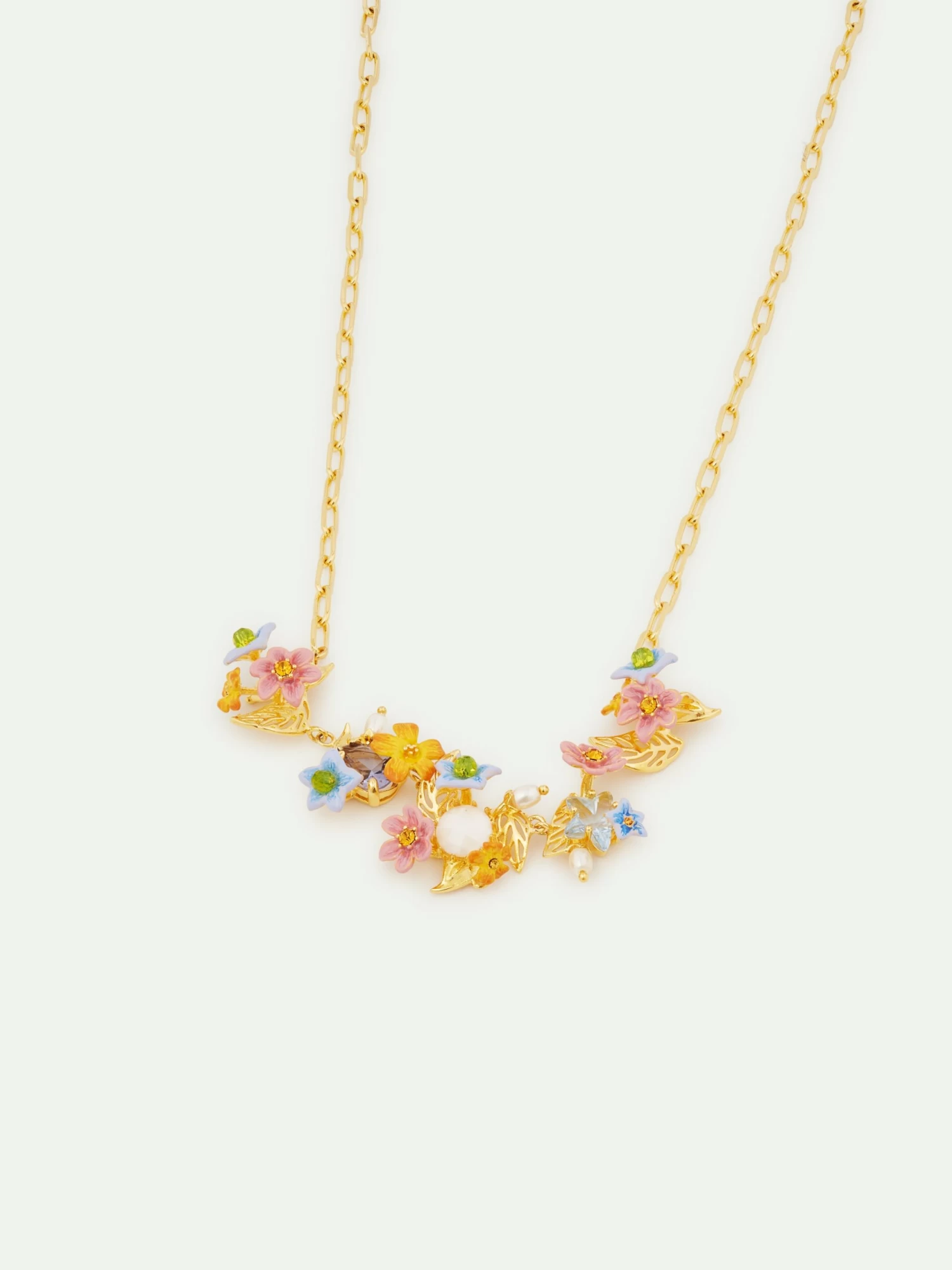 Les Néréides Collier Plastron Fleurs De Jasmin Colorées, Pierre Facettée Et Perles Fantaisies 3 Les Néréides Collier Plastron Fleurs De Jasmin Colorées, Pierre Facettée Et Perles Fantaisies – Image 3