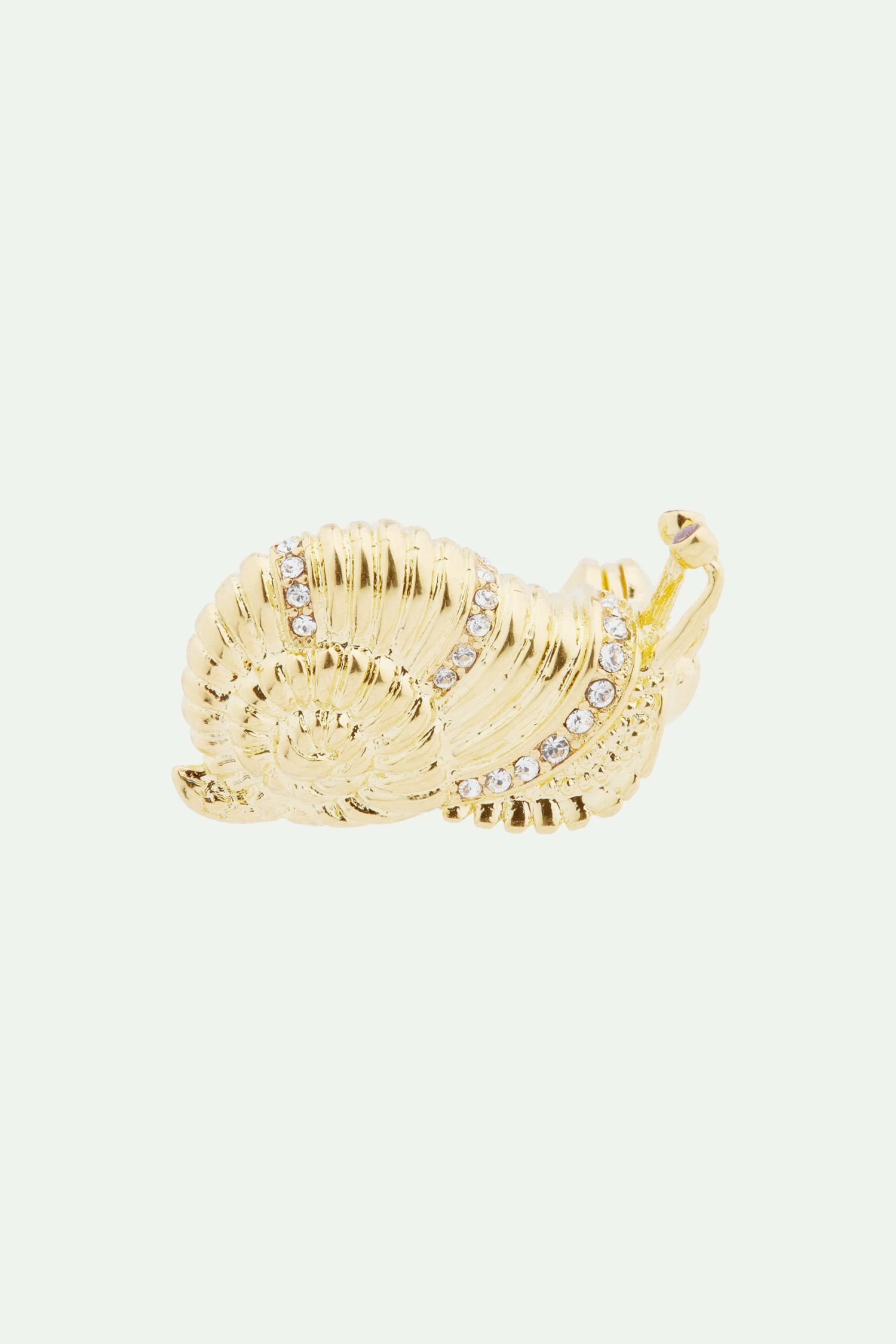 Les Néréides Broche Escargot Doré Et Cristaux Facettés 1 Les Néréides Broche Escargot Doré Et Cristaux Facettés