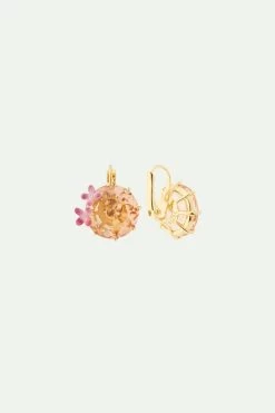 Les Néréides Boucles D'oreilles Dormeuses Fleurs Et Pierre Ronde La Diamantine Rose Abricot -Les Néréides fr bb9c357c d8ba 4f9f a978 f7bbff3d49c0