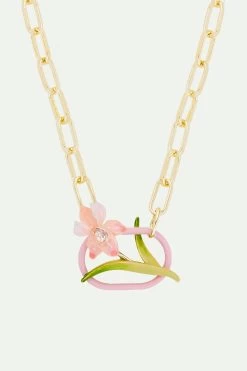 Les Néréides Collier Ras De Cou Iris Rose Poudré