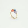 Les Néréides Bague Ajustable Poisson Bleu, Anémone Rose Et Oursin