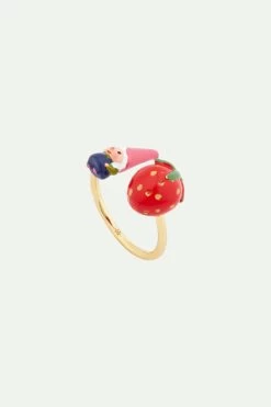 N2 By Les Néréides Bague Ajustable Toi Et Moi Naine De Jardin Et Fraise