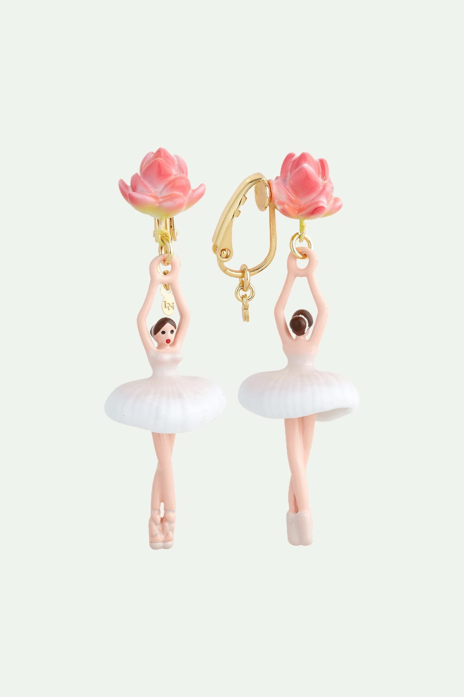 Les Néréides Boucles D'Oreilles Tiges Ballerine Fleur De Lotus 4 Les Néréides Boucles D'Oreilles Tiges Ballerine Fleur De Lotus – Image 4