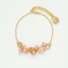 Les Néréides Bracelet Fin 5 Pierres Et Fleurs La Diamantine Rose Abricot