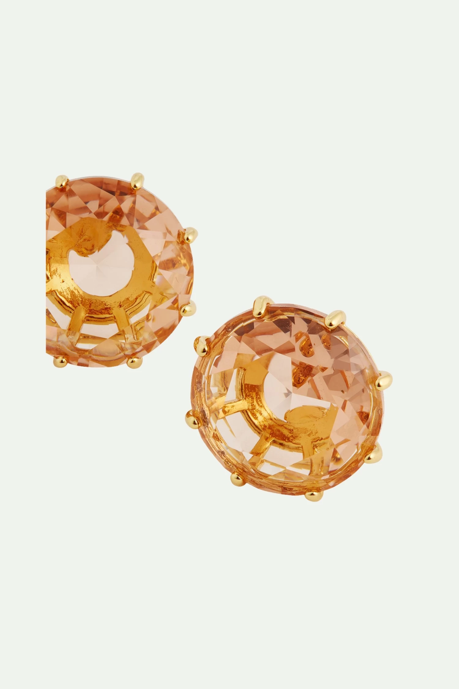Les Néréides Boucles D'oreilles Dormeuses Pierre Ronde La Diamantine Rose Abricot 4 Les Néréides Boucles D'oreilles Dormeuses Pierre Ronde La Diamantine Rose Abricot – Image 4