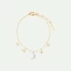Les Néréides Bracelet Fin Charm's étoiles Et Lune