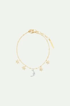 Les Néréides Bracelet Fin Charm's étoiles Et Lune