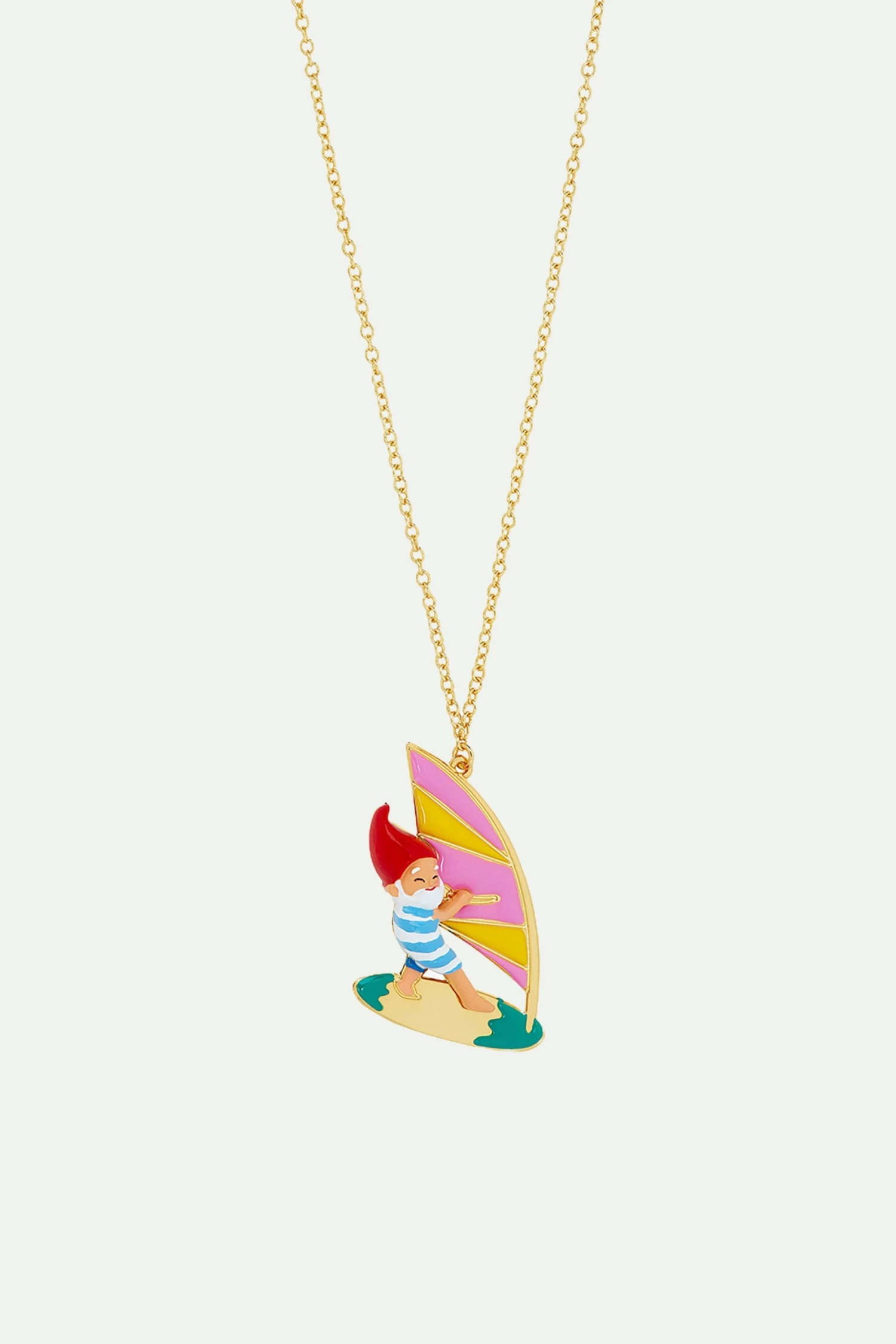 N2 By Les Néréides Collier Pendentif Nain De Jardin Au Surf 1 N2 By Les Néréides Collier Pendentif Nain De Jardin Au Surf