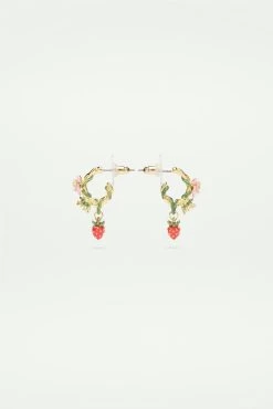 Les Néréides Boucles D’oreilles Tiges Créoles Fraise Des Bois