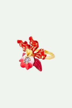 Les Néréides Bague Cocktail Fleur D'orchidée Exotique Et Cristal Taillé -Les Néréides fr d5d0dab8 83e7 47f3 a3dc b3d5f93d3b42