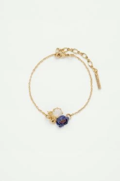 Les Néréides Bracelet Fin Fleur Anémone Et Cristal