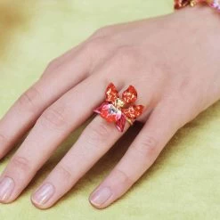 Les Néréides Bague Cocktail Fleur D'orchidée Exotique Et Cristal Taillé -Les Néréides fr df84a48c bbce 4b2b 842a 1065a6bb5d4e