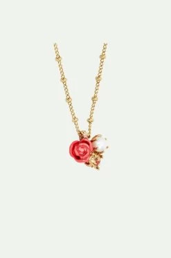 Les Néréides Collier Pendentif Rose, Perle De Culture Et Pierre -Les Néréides fr e0597d15 3945 40bf b323 40356e021d00