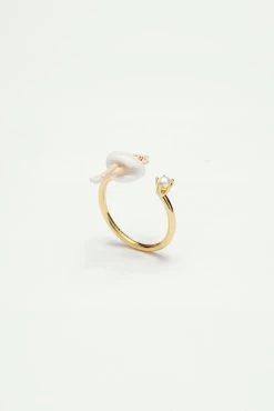 Les Néréides Bague Ajustable Mini Ballerine En Tutu Blanc