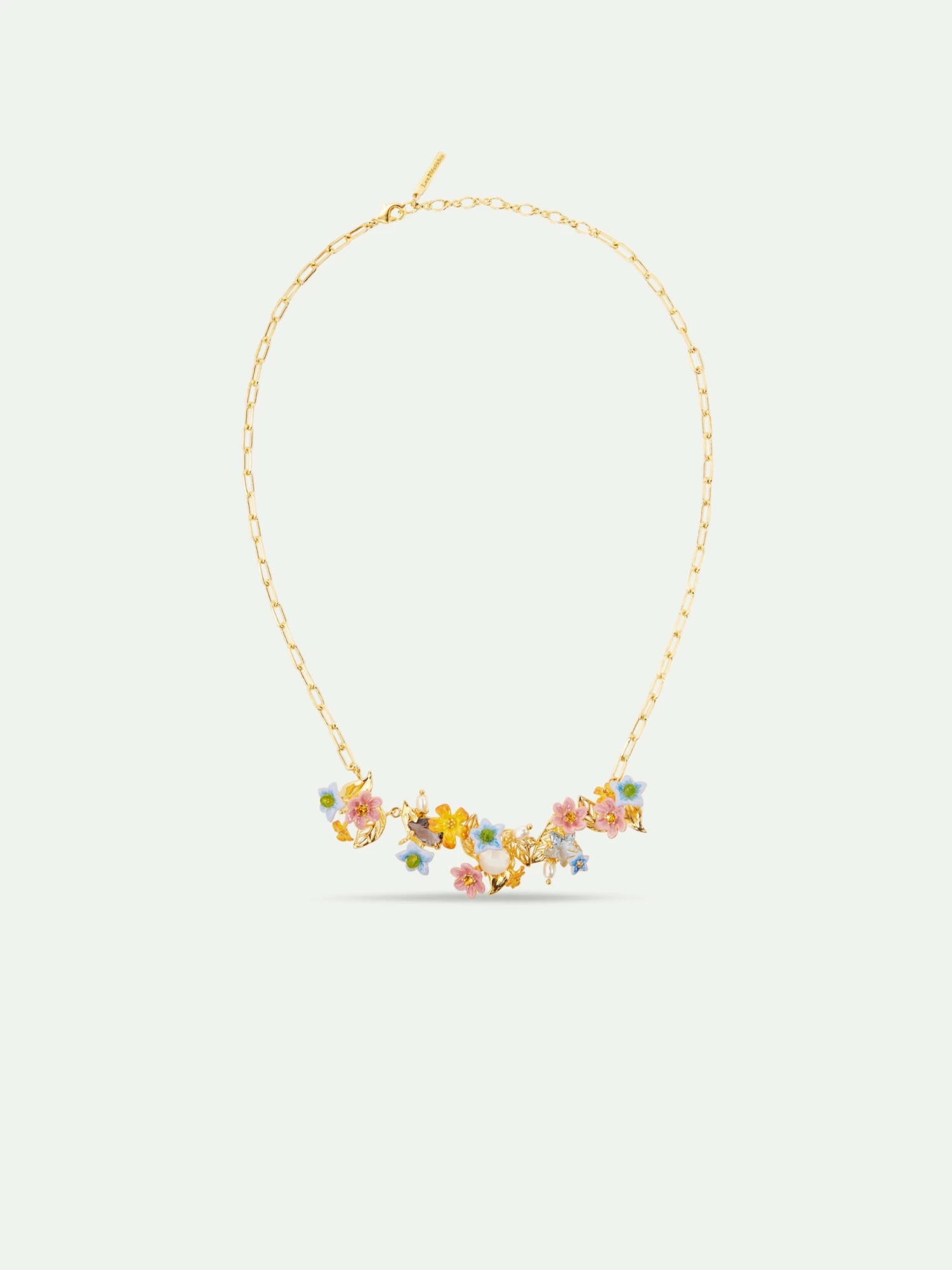 Les Néréides Collier Plastron Fleurs De Jasmin Colorées, Pierre Facettée Et Perles Fantaisies 4 Les Néréides Collier Plastron Fleurs De Jasmin Colorées, Pierre Facettée Et Perles Fantaisies – Image 4