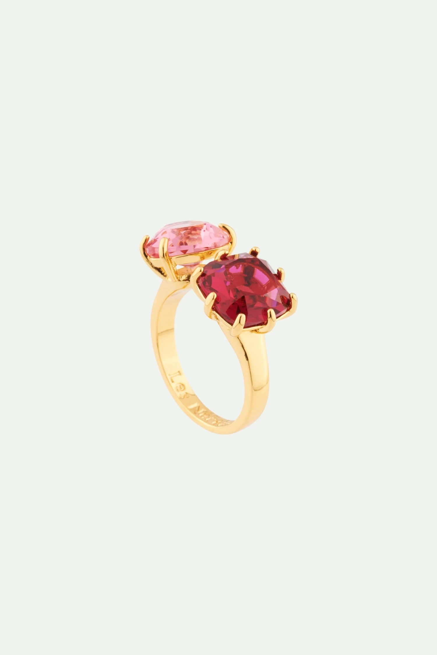 Les Néréides Bague Toi Et Moi Pierres Cœur Rose Et Carré Rouge La Diamantine Mul... 1 Les Néréides Bague Toi Et Moi Pierres Cœur Rose Et Carré Rouge La Diamantine Mul...