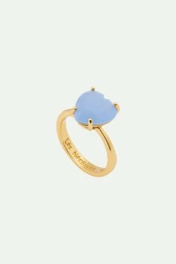 Les Néréides Bague Solitaire Cœur La Diamantine Bleu Ciel