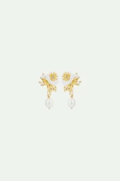 Les Néréides Boucles D'oreilles Rose Blanche Et Perles -Les Néréides fr f5e58e27 2a1f 4fe7 942c 7cc894161230
