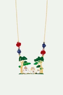 N2 By Les Néréides Collier Plastron Famille D'hamsters En Forêt