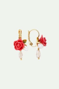 Les Néréides Boucles D'oreilles Dormeuses Rose, Perle De Culture Et Goutte De Verre -Les Néréides fr fad7ea59 1ff3 406b bbf8 82a0f9aeb715