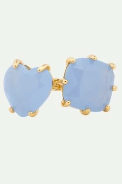Les Néréides Bague Ajustable Toi Et Moi Pierres Cœur Et Carrée La Diamantine Bleu Ciel -Les Néréides fr fc48e8b6 de88 45a9 8ec4 29a8d42f50ed
