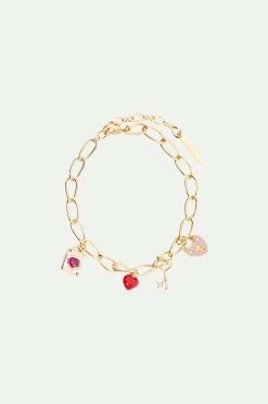 Les Néréides Bracelet Chaine Rectangle Et Charm's D'amour